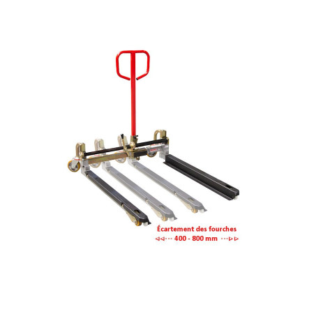 Transpalette à géométrie variable