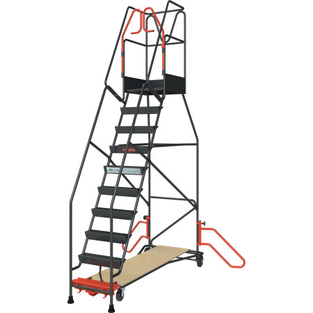 Escabeaux 10marches de rayonnage à immobilisation automatique