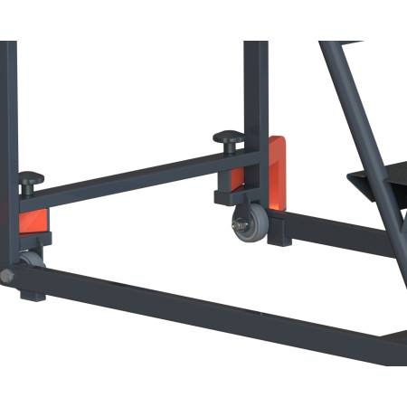 Quatre roulettes, non tachantes, pour faciliter le déplacement.