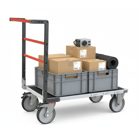 Chariot dossier fixe avec plateau bois médium + caoutchouc 600 kg - FIMM
