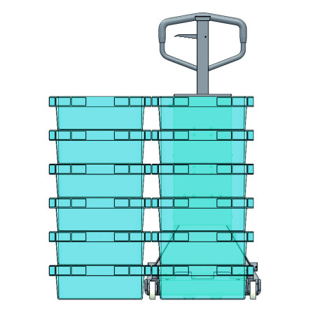 Transpalette manuel galva pour bacs 75 L - FIMM